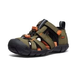 Keen Little Kids' Seacamp II CNX | Dark Olive/Gold Flame -Step Style Shop 75a3a51bc9df3d1ca850c3905137a2a7d6ec7db3