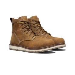 Keen Women's San Jose 6" Waterproof Boot (Aluminum Toe) | Almond/Gum -Step Style Shop 7a7447a518165d1c31a206b7d286fa3629f6a840