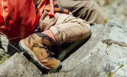 Keen Little Kids' Ridge Flex Waterproof Boot | Bison/Red Carpet -Step Style Shop RidgeFlexPDPLifestyle1Kids 2