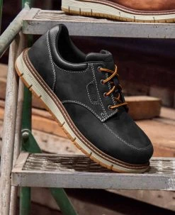 Keen Men's San Jose Oxford (Aluminum Toe) | Black/Off White -Step Style Shop SDD 496 PDP SanJose 1026708 Right Image