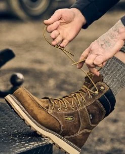 Keen Men's Cincinnati 8" Waterproof Boot (Carbon-Fiber Toe) | Belgian/Sandshell -Step Style Shop SDD 505 PDP Cincinnati 1025694 Left Image