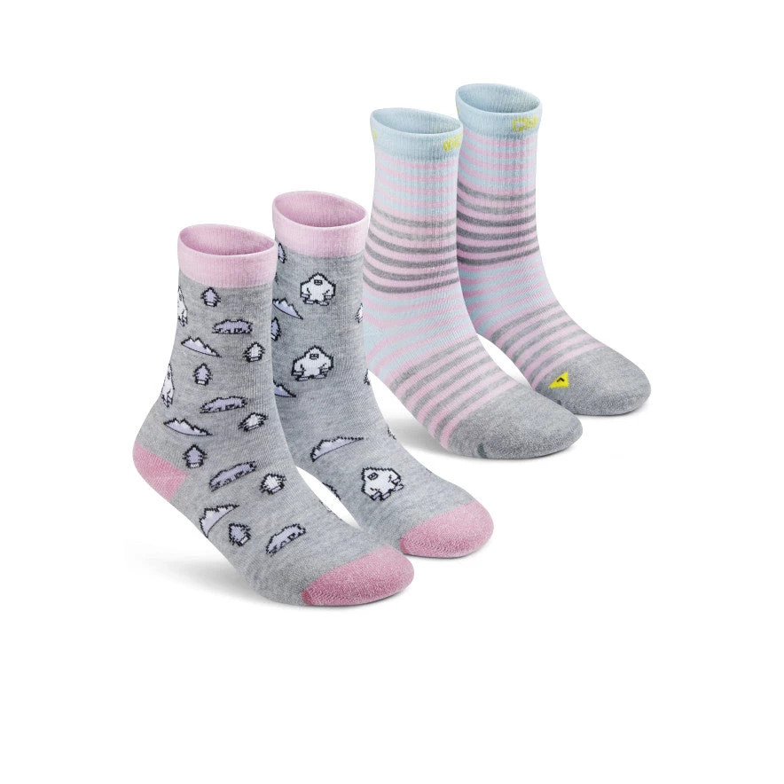 Keen Kids' Comfy Crew Socks 2-Pack | Feather Yeti Print 3 Keen Kids' Comfy Crew Socks 2-Pack | Feather Yeti Print